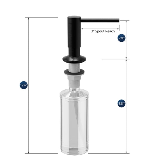 Karran SD35 Kitchen Soap/Lotion Dispenser Matte Black Matte