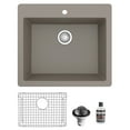 thumbnail image 1 of Karran  Top Mount 25 in. Single Bowl Quartz Kitchen Sink Kit Concrete, 1 of 5
