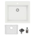 thumbnail image 1 of Karran  Top Mount 25 in. Single Bowl Quartz Kitchen Sink Kit White, 1 of 5