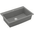 thumbnail image 1 of Karran   Top Mount 33 in. Large Single Bowl Quartz Kitchen Sink Grey, 1 of 7