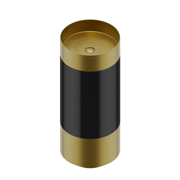 Karran Usa Ccp300 Cinox 15" Circular Stainless Steel Pedestal Bathroom Sink - Gold /