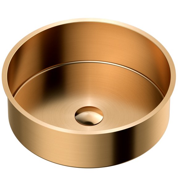 Karran Usa CCU100BC Cinox 15-3/4" Circular Stainless Steel Undermount Bathroom Sink -