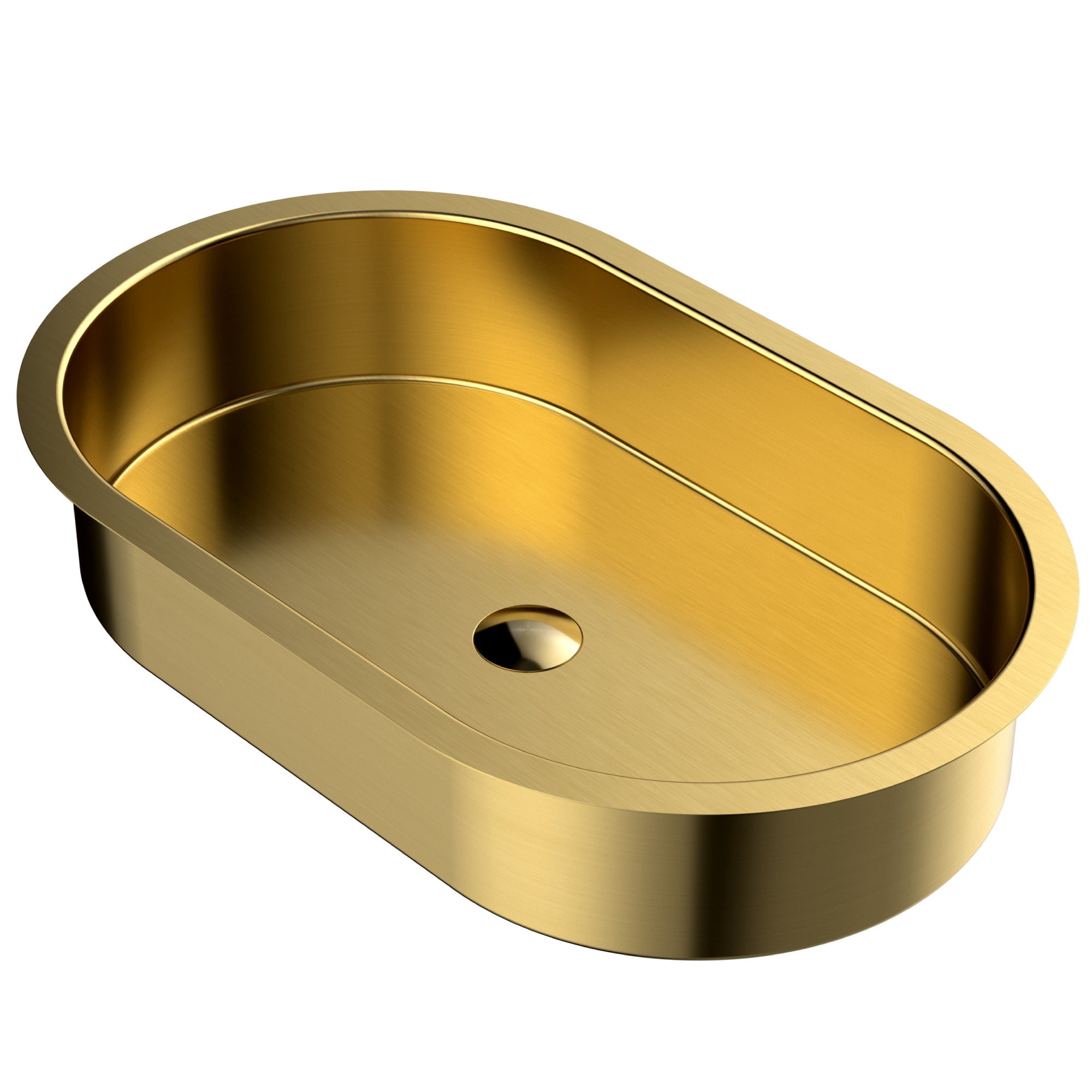 Karran Usa CCU200G Cinox 27-1/2" Oval Stainless Steel Undermount Bathroom Sink - Gold