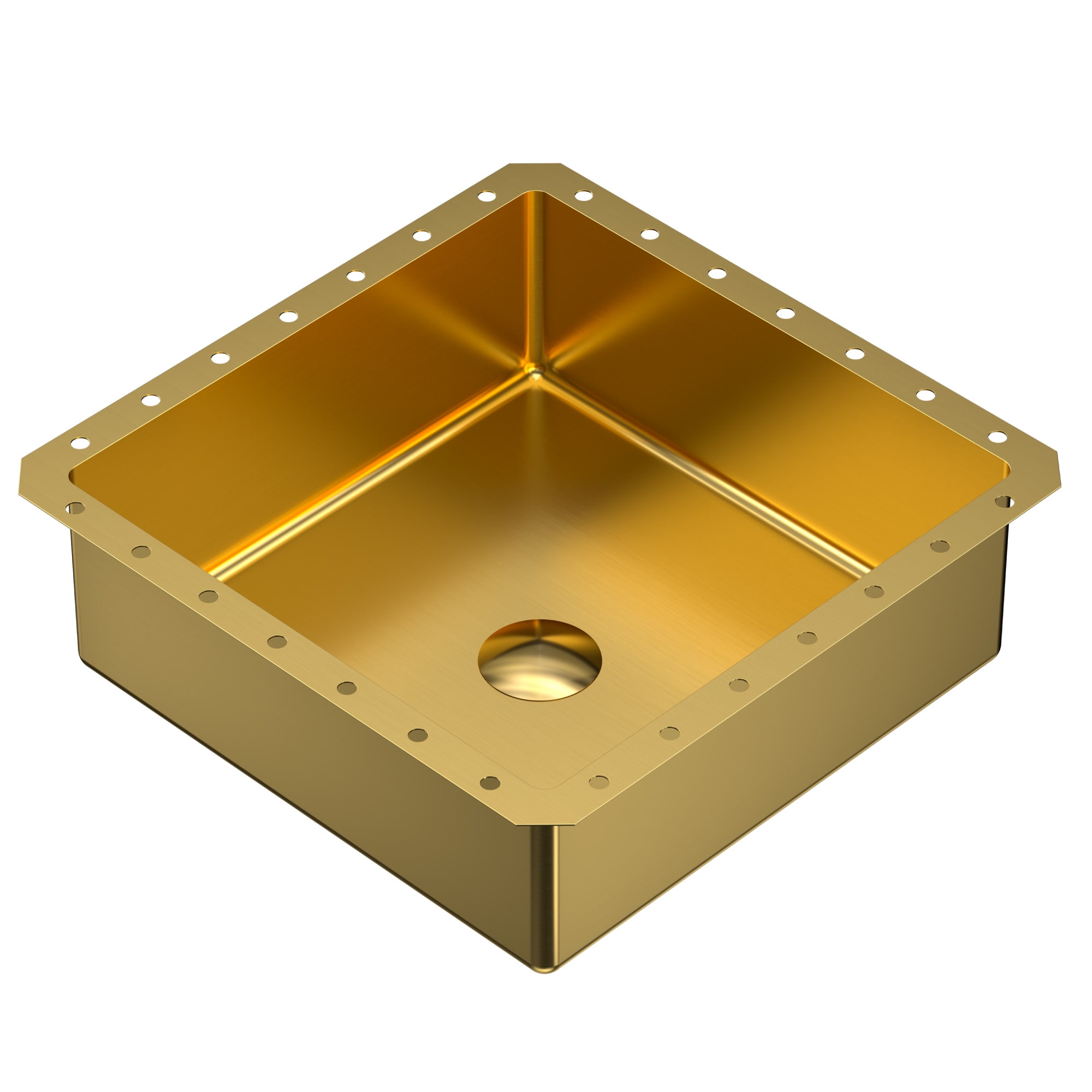 Karran Usa CCU500G Cinox 15-3/4" Square Stainless Steel Undermount Bathroom Sink - Gold