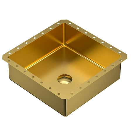 Karran Usa Ccu500 Cinox 15-3/4" Square Stainless Steel Undermount Bathroom Sink - Gold