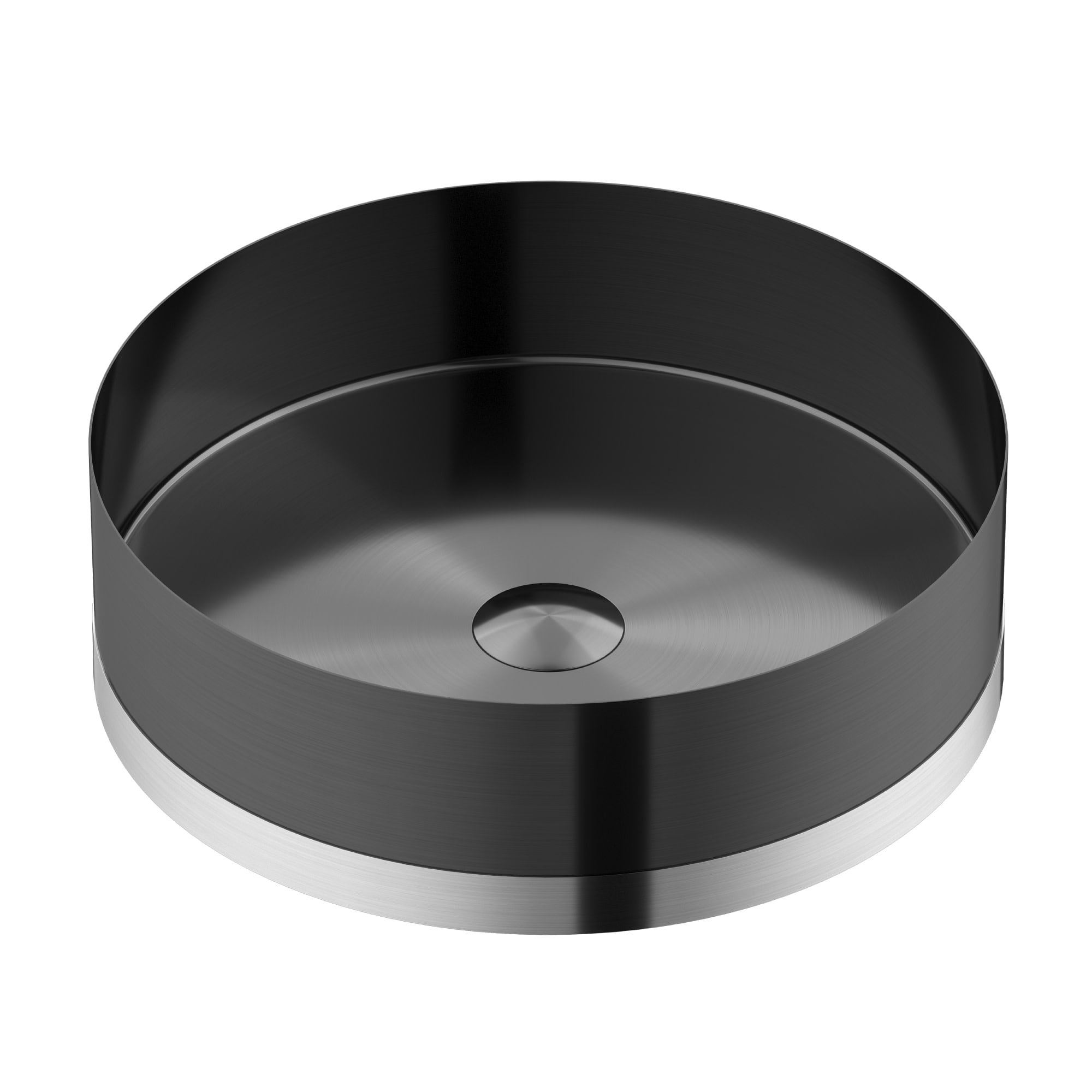 Cinox 15.75'' Stainless Steel and Gray Circular Bathroom Sink