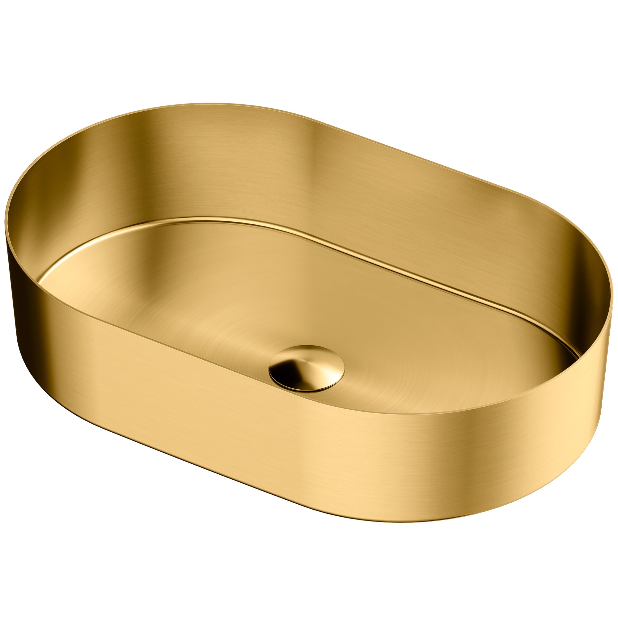 Gold Stainless Steel Oval Vessel Bathroom Sink