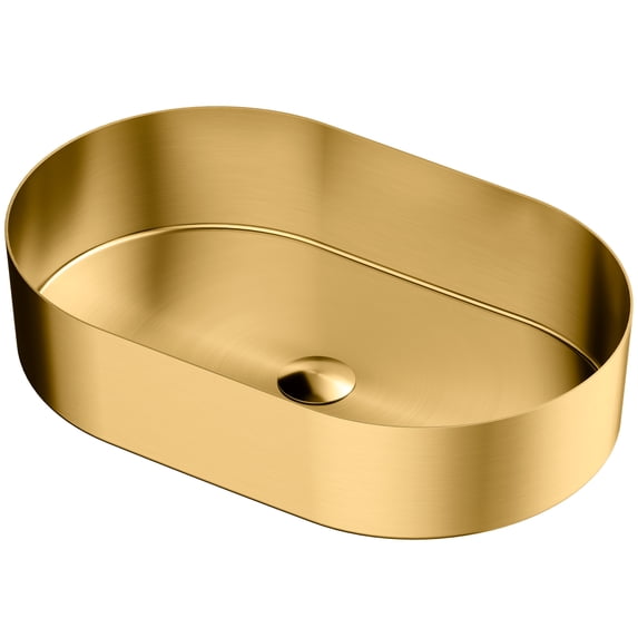 Karran Usa CCV400G Cinox 21-5/8" Oval Stainless Steel Vessel Bathroom Sink - Gold
