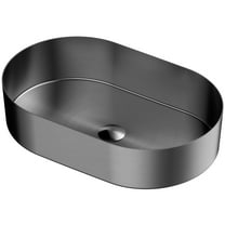 Karran Usa Ccv400 Cinox 21-5/8" Oval Stainless Steel Vessel Bathroom Sink - Gunmetal Grey