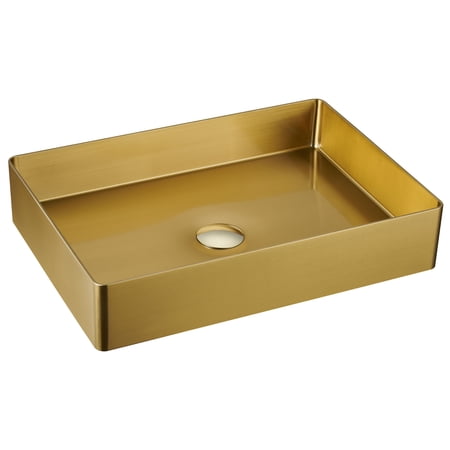 Karran Usa CCV600G Cinox 23-5/8" Rectangular Stainless Steel Vessel Bathroom Sink - Gold