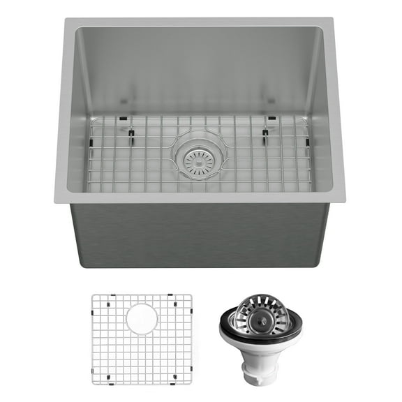 Karran Usa EL-74-PK1 Elite 23" Undermount Single Basin Stainless Steel Kitchen Sink -