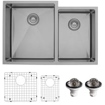 Karran Usa El-78R-Pk1 Elite 33" Undermount Double Basin Stainless Steel Kitchen Sink -