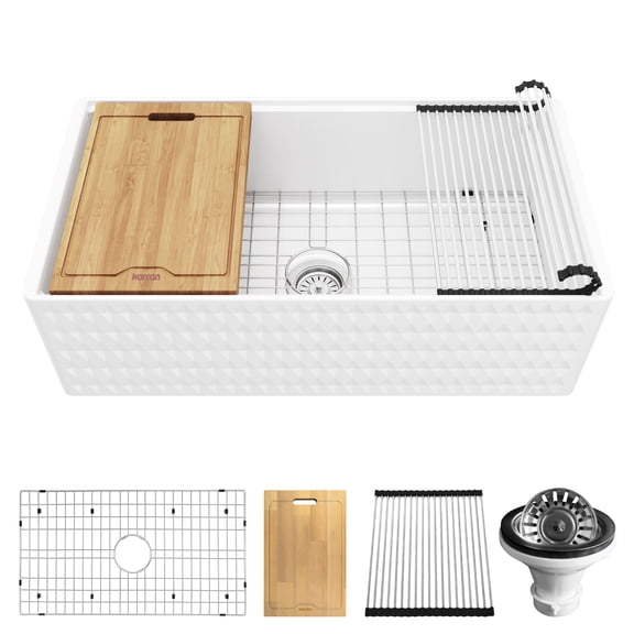Karran Usa FCWSD33SBWH-PK1 Karran Fcwsdm33sbmb 33" Single Bowl Workstation Fireclay