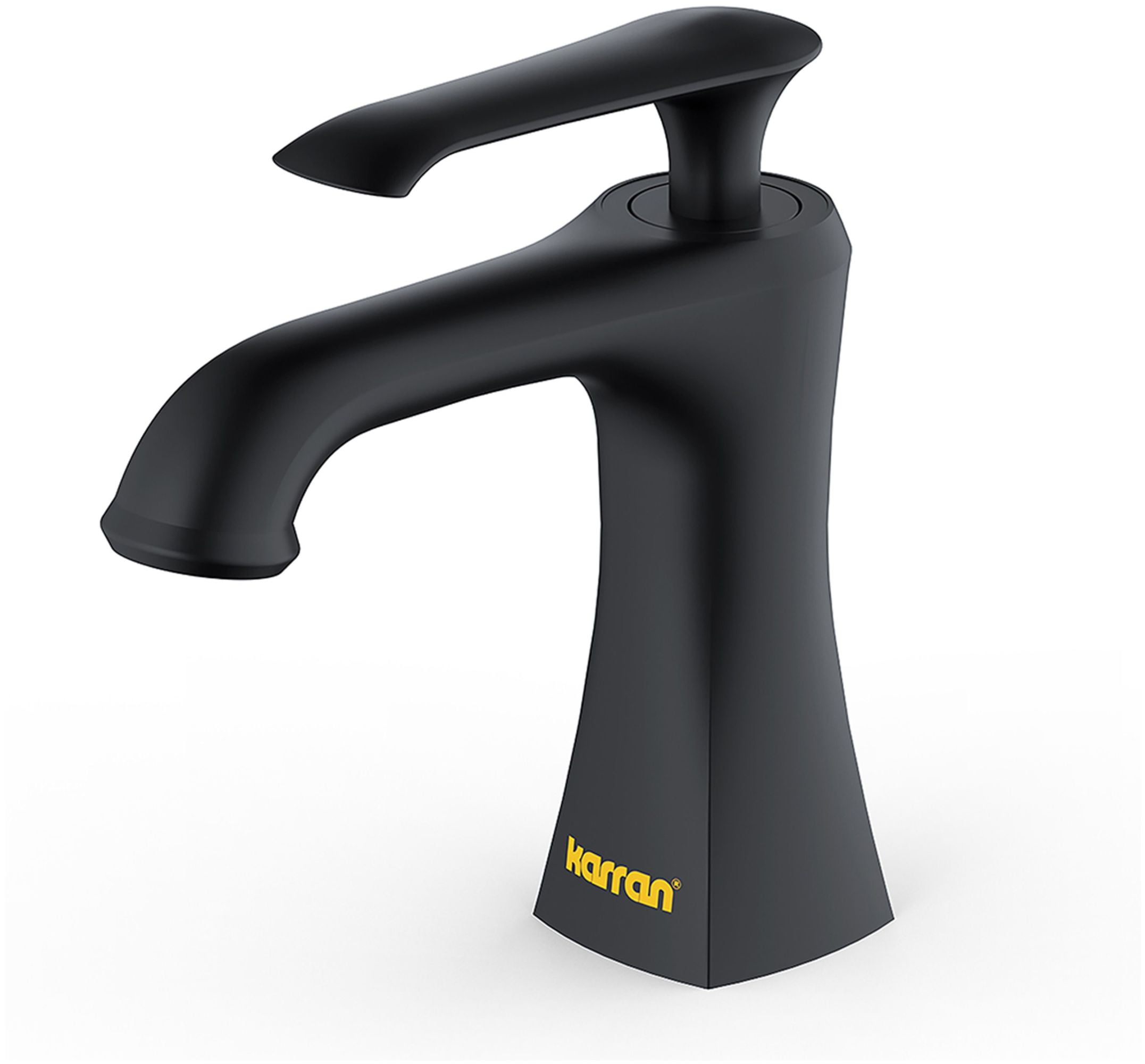 Matte Black Single Handle Bathroom Faucet with Pop-up Drain