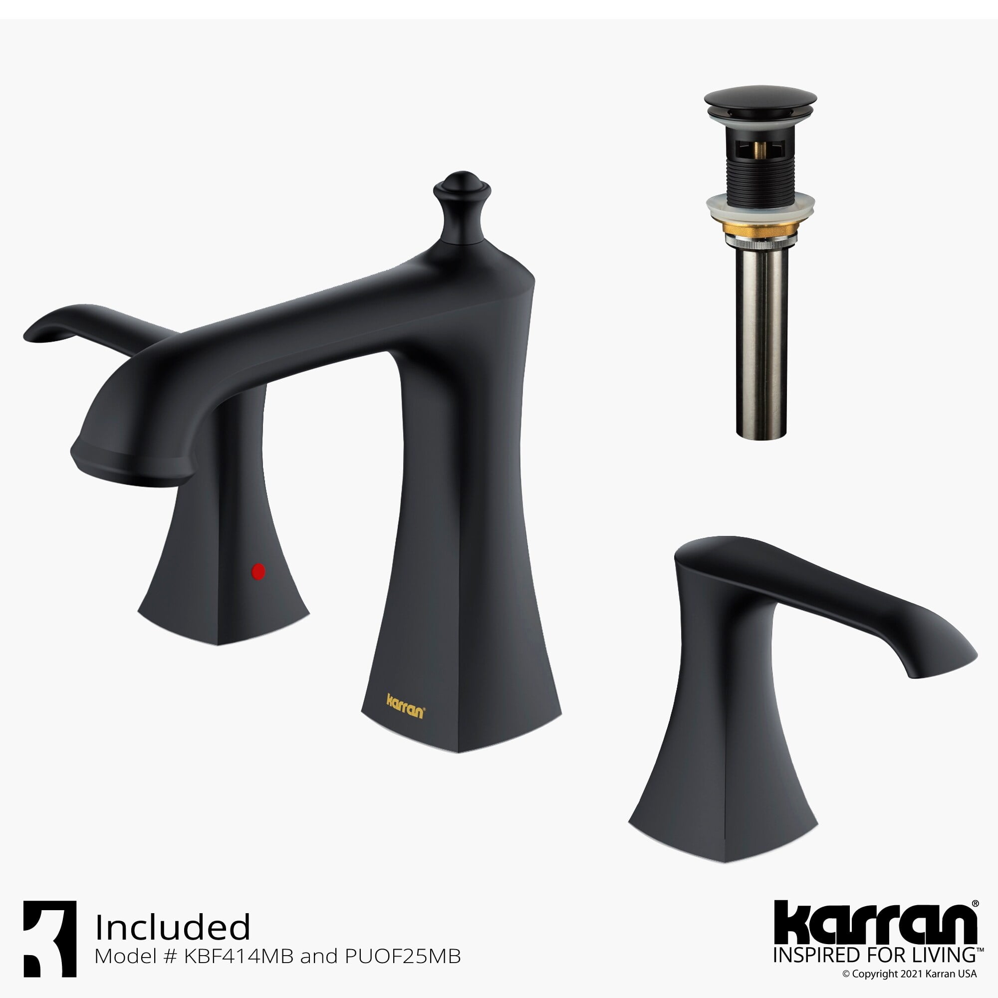 Woodburn Matte Black 2-Handle Widespread Bathroom Faucet