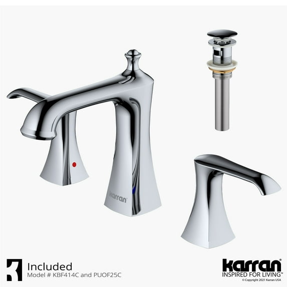 Karran Usa Kbf414 Woodburn 1.2 GPM Widespread Bathroom Faucet - Chrome