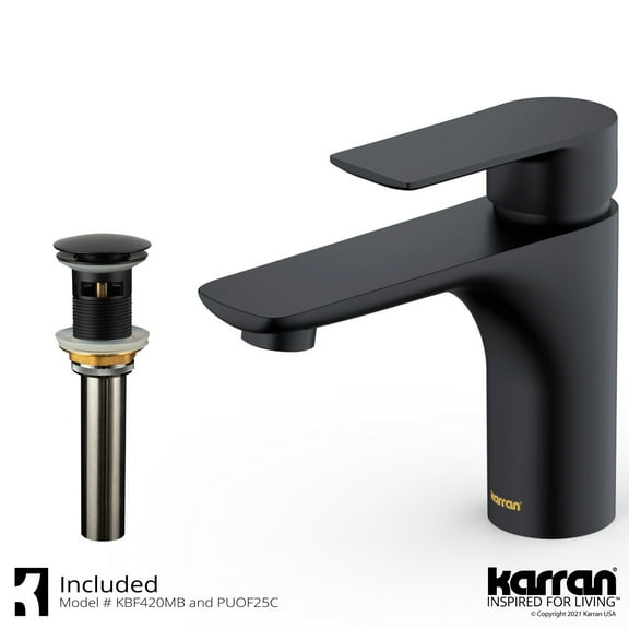 Karran Usa Kbf420 Kayes 1.2 GPM Single Hole Bathroom Faucet - Black
