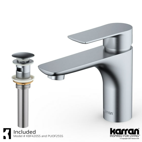 Karran Usa Kbf420 Kayes 1.2 GPM Single Hole Bathroom Faucet - Stainless Steel