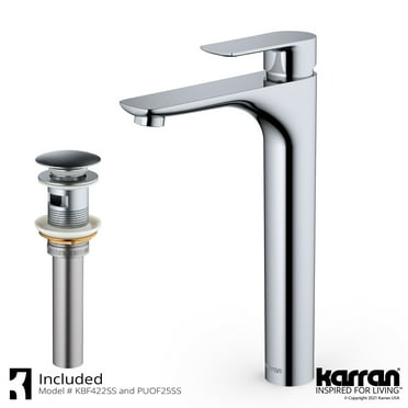 Karran Usa Kbf422 Kayes 1.2 GPM Vessel Single Hole Bathroom Faucet - Stainless Steel