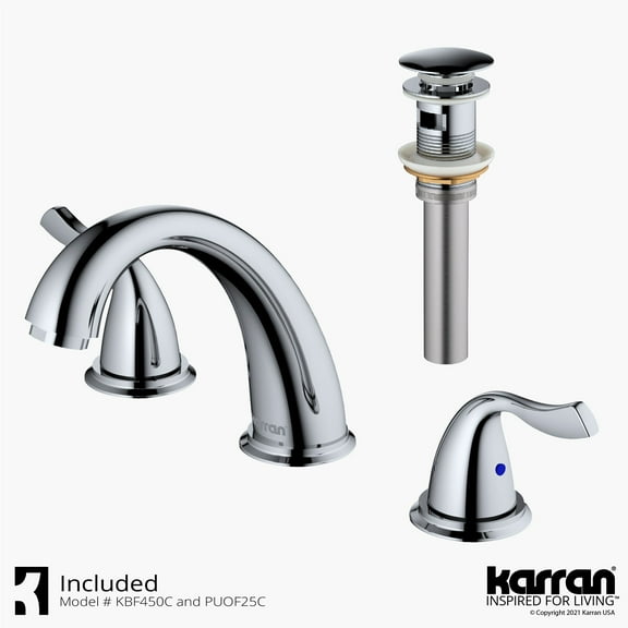 Karran Usa Kbf450 Fulham 1.2 GPM Widespread Bathroom Faucet - Chrome