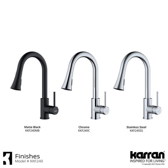 Karran Usa KKF240MB Weybridge 1.8 GPM Single Hole Kitchen Faucet - Black