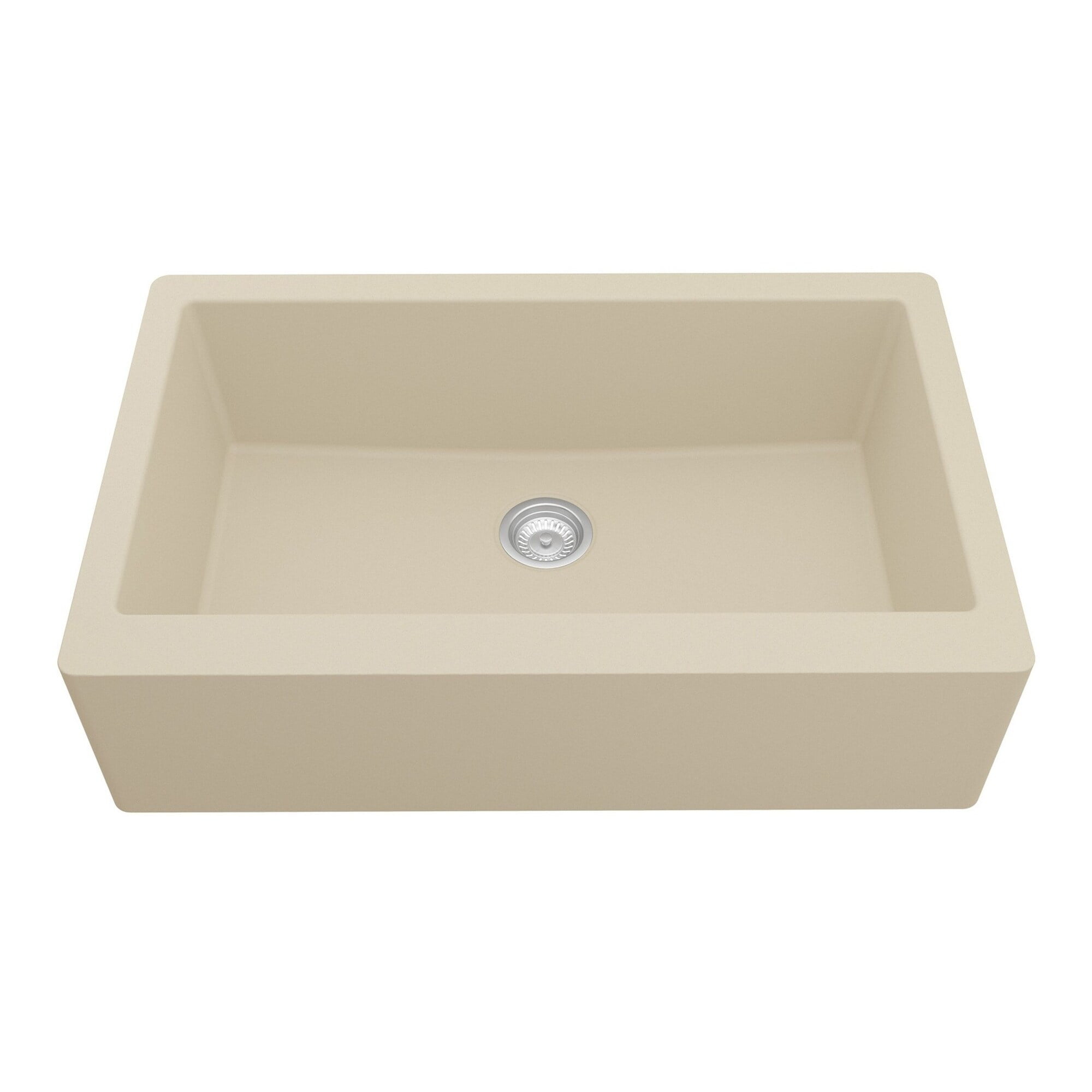 Bisque Quartz Composite Farmhouse Single Bowl Kitchen Sink