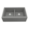thumbnail image 1 of Karran Usa Qa-750 Farmhouse Apron Front Quartz/Granite 34" Double Bowl Kitchen Sink - Grey, 1 of 5