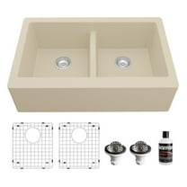 Karran Usa Qa-750-Pk1 Quartz Qa 34" Farmhouse Double Basin Quartz Composite Kitchen Sink -