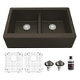 thumbnail image 1 of Karran Usa QA-750-BR-PK1 Quartz Qa 34" Farmhouse Double Basin Quartz Composite Kitchen, 1 of 5