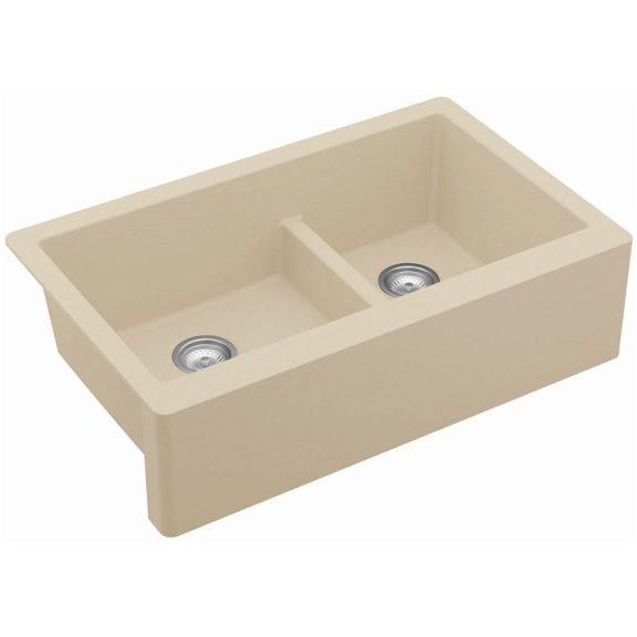 Karran Usa QA-760-BI Quartz Qa 34" Farmhouse Double Basin Quartz Composite Kitchen Sink -