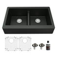 thumbnail image 1 of Karran Usa QAR-750-BL-PK1 Quartz Qar 34" Farmhouse Double Basin Quartz Composite Kitchen, 1 of 5