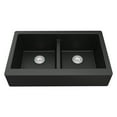 thumbnail image 1 of Karran Usa QAR-750-BL Quartz Qar 34" Farmhouse Double Basin Quartz Composite Kitchen Sink, 1 of 5