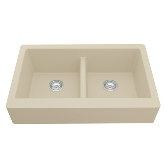 Karran Usa Qar-750 Quartz Qar 34" Farmhouse Double Basin Quartz Composite Kitchen Sink -