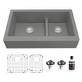 thumbnail image 1 of Karran Usa Qar-760-Pk1 Quartz Qar 34" Farmhouse Double Basin Quartz Composite Kitchen Sink, 1 of 5