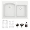 thumbnail image 1 of Karran Usa QT-610-WH-PK1 Quartz Qt 33" Drop In Double Basin Quartz Composite Kitchen Sink, 1 of 5