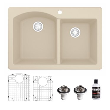 Karran Usa Qu-721 Quartz Qu 33-1/2" Undermount Double Basin Quartz ...