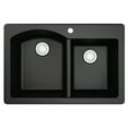 thumbnail image 1 of Karran QT-610-BL Double Bowl 33 In. x 22 In. x 9 In. Deep Black Quartz Kitchen Sink, 1 of 5