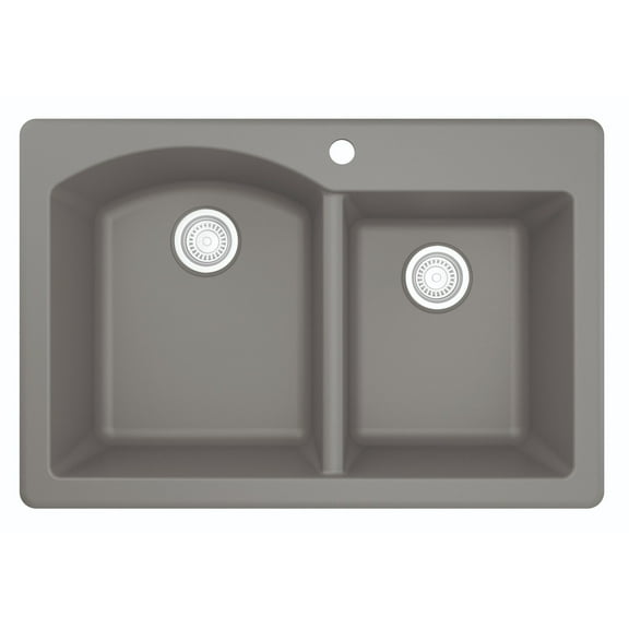 Karran Usa Qt-610 Quartz Qt 33" Drop In Double Basin Quartz Composite Kitchen Sink - Grey