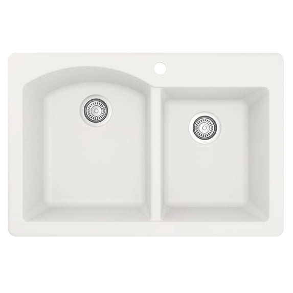 Karran Usa QT-610-WH Quartz Qt 33" Drop In Double Basin Quartz Composite Kitchen Sink -