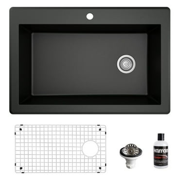 Karran Usa Qt-670-Pk1 Quartz Qt 33" Drop In Single Basin Quartz Composite Kitchen Sink -
