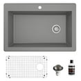 thumbnail image 1 of Karran Usa QT-670-GR-PK1 Quartz Qt 33" Drop In Single Basin Quartz Composite Kitchen Sink, 1 of 5