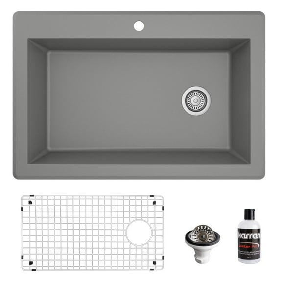 Karran Usa Qt-670-Pk1 Quartz Qt 33" Drop In Single Basin Quartz Composite Kitchen Sink -