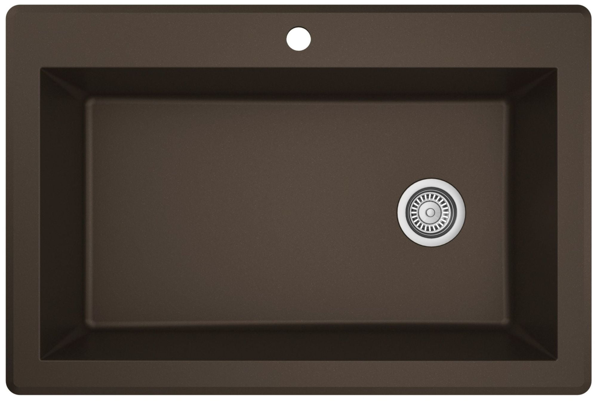 Karran QT-670 Drop-In Quartz Composite 33 in. 1-Hole Single Bowl Kitchen Sink in Brown