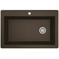 thumbnail image 1 of Karran QT-670 Drop-In Quartz Composite 33 in. 1-Hole Single Bowl Kitchen Sink in Brown, 1 of 7