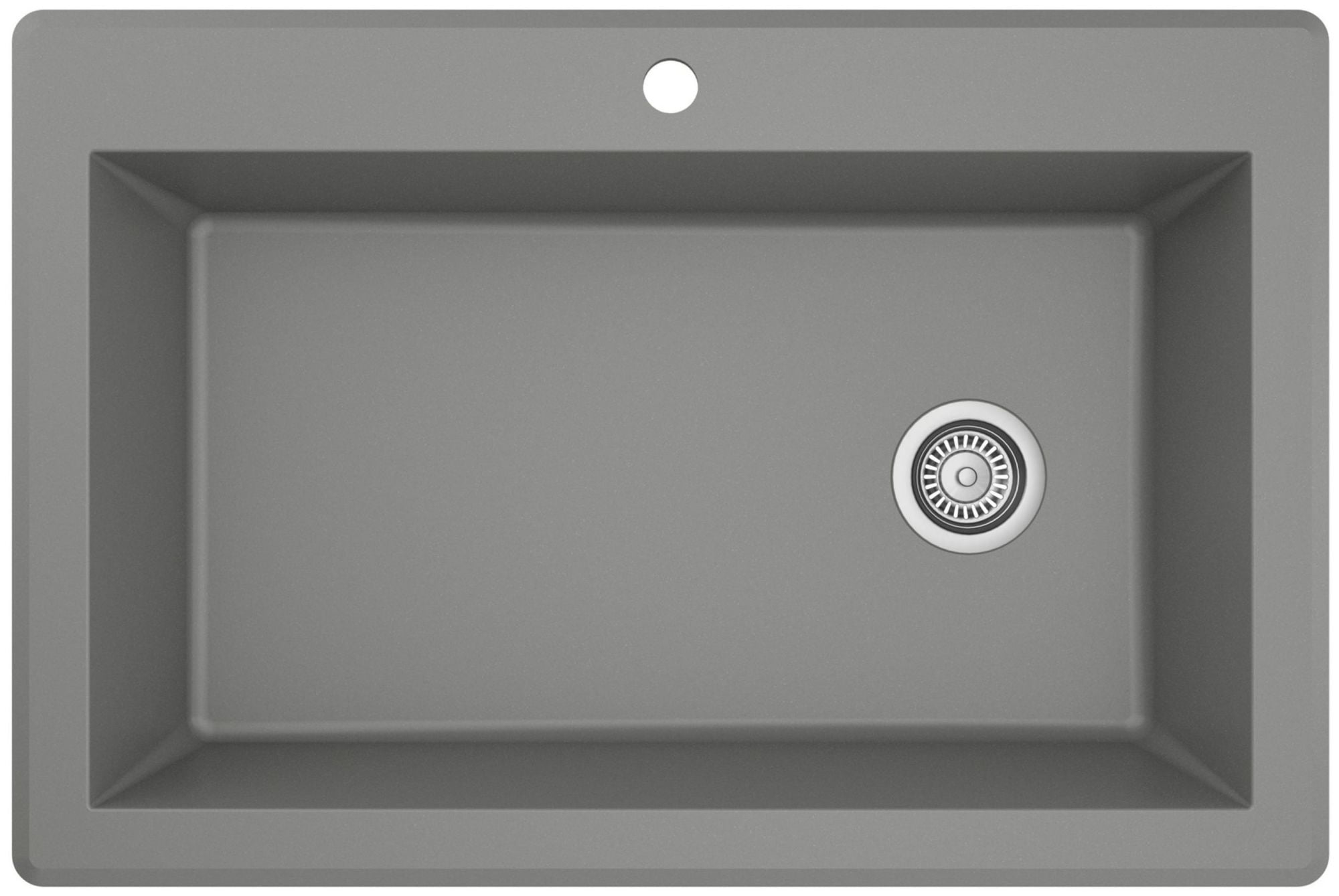 Karran QT-812 Quartz 33 in. Large Single Bowl Drop-In Kitchen Sink in White