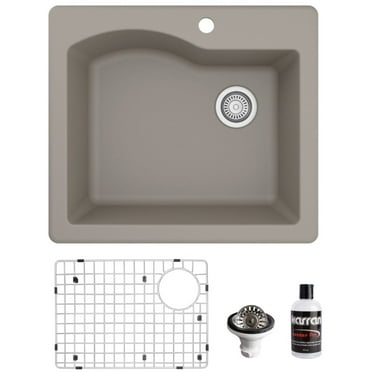Karran Usa Qt-671-Pk1 Quartz Qt 25" Drop In Single Basin Quartz Composite Kitchen Sink -