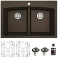 thumbnail image 1 of Karran Usa QT-710-BR-PK1 Quartz Qt 33" Drop In Double Basin Quartz Composite Kitchen Sink, 1 of 7