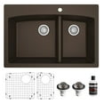 thumbnail image 1 of Karran Usa QT-711-BR-PK1 Quartz Qt 33" Drop In Double Basin Quartz Composite Kitchen Sink, 1 of 5