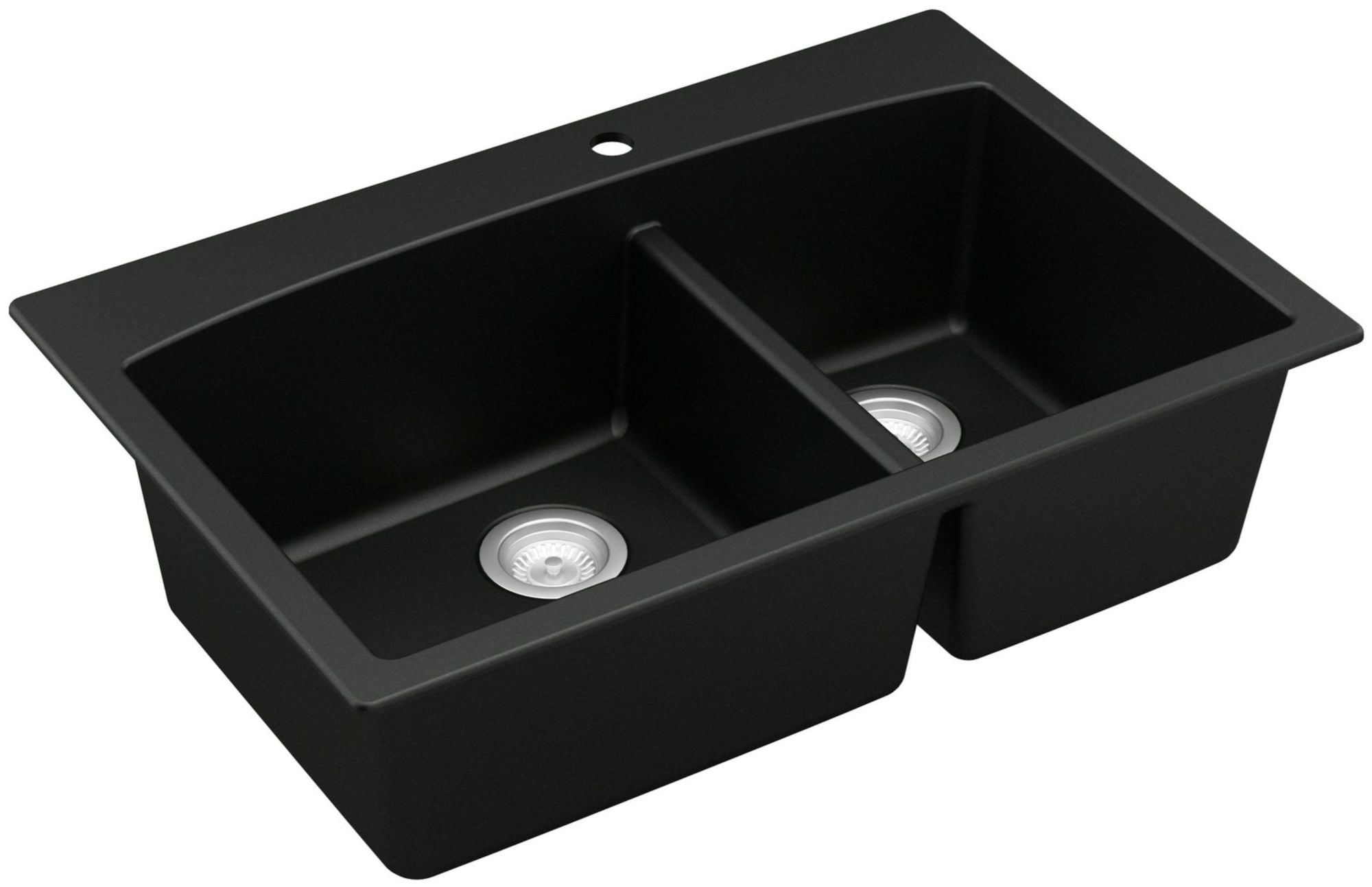 Karran Usa QT-711-BL Quartz Qt 33" Drop In Double Basin Quartz Composite Kitchen Sink -