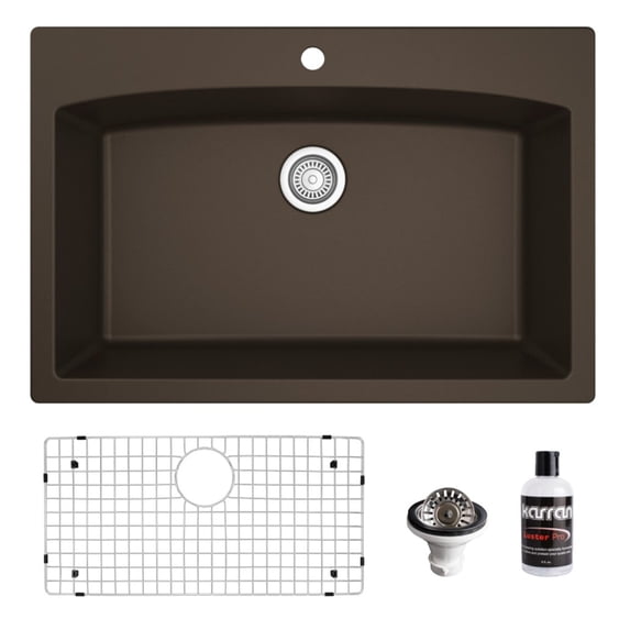 Karran Usa QT-712-BR-PK1 Quartz Qt 33" Drop In Single Basin Quartz Composite Kitchen Sink
